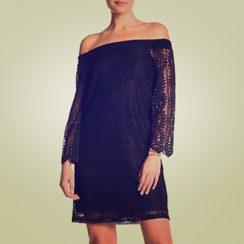 NWOT Off the Shoulder Black Lace Dress